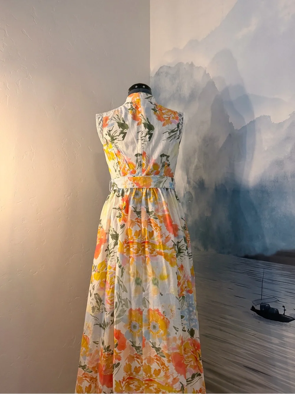 Floral Maxi Dress with Tie Waist 194